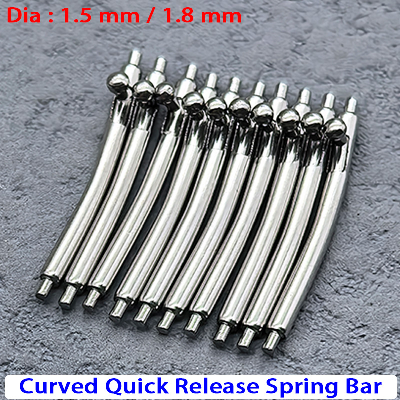 Curved Spring Bar - Dia 1,5/1,8 mm gebogen snelkoppelingsveerstift, roestvrijstalen