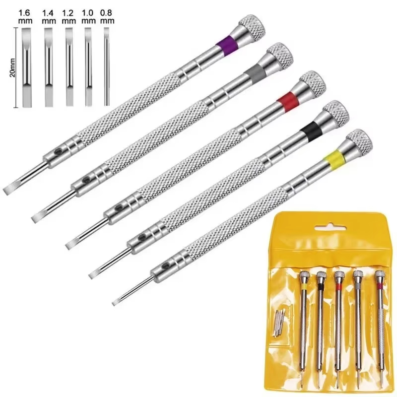 Spring Bar Tool Set - 5 stks/set 0.8-1.6mm Stalen Schroevendraaier Set