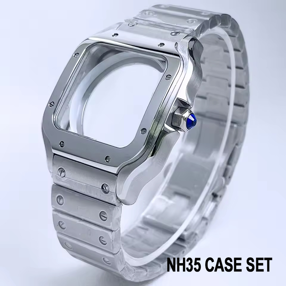 Cartier Watch Santos - 38 mm NH35-kast, gemaakt van gepolijst